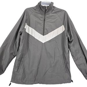 Original Use Gray Windbreaker Jacket Lightweight Nylon 1/2 Zip Lined Mens Size S
